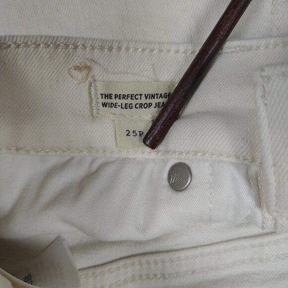 MADEWELL Jeans Women's 25P White Perfect Vintage Wide Leg Crop Stretch Denim - Picture 3 of 8